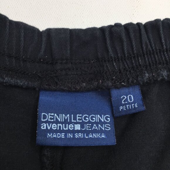 Avenue Jeans Womens Denim Legging Elastic Waist Black Straight Leg Size 20P - Picture 6 of 9